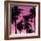 Palms Black on Pink II-Mia Jensen-Framed Art Print