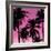 Palms Black on Pink II-Mia Jensen-Framed Art Print