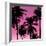 Palms Black on Pink II-Mia Jensen-Framed Art Print