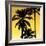 Palms Black on Yellow I-Mia Jensen-Framed Art Print