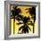 Palms Black on Yellow II-Mia Jensen-Framed Art Print