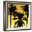 Palms Black on Yellow II-Mia Jensen-Framed Art Print