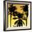 Palms Black on Yellow II-Mia Jensen-Framed Art Print