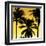 Palms Black on Yellow II-Mia Jensen-Framed Art Print