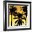 Palms Black on Yellow II-Mia Jensen-Framed Art Print