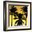 Palms Black on Yellow II-Mia Jensen-Framed Art Print