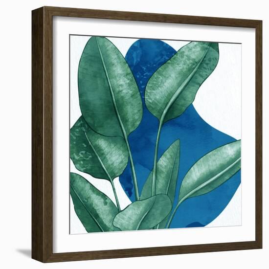 Palms On Blue 1 V2-Anne Bailey-Framed Art Print