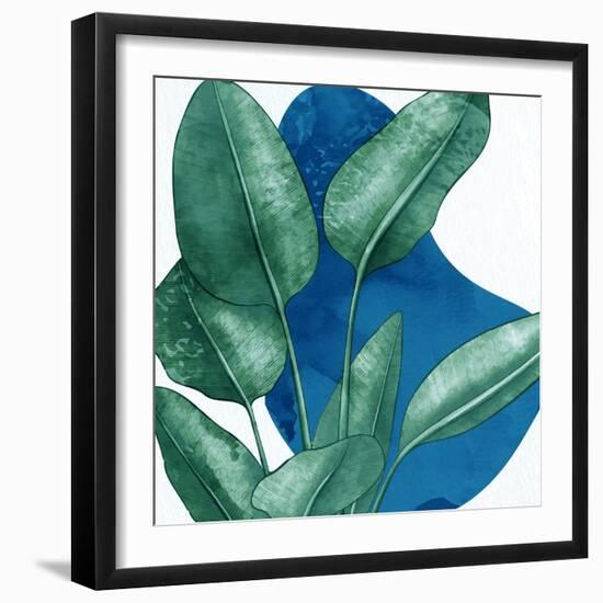 Palms On Blue 1 V2-Anne Bailey-Framed Art Print
