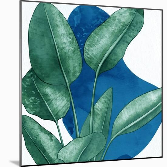 Palms On Blue 1 V2-Anne Bailey-Mounted Art Print
