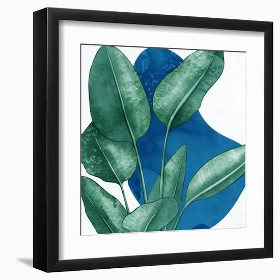 Palms On Blue 1 V2-Anne Bailey-Framed Art Print