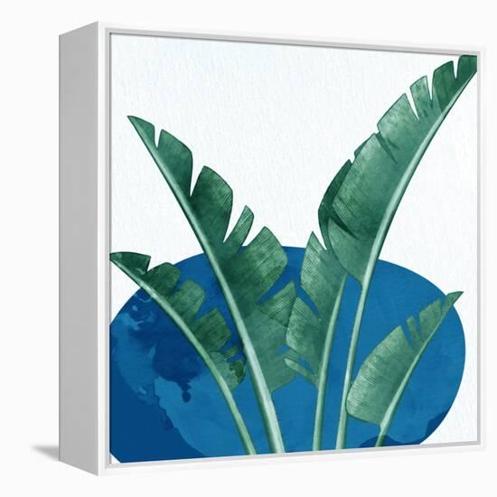 Palms On Blue 2 V2-Anne Bailey-Framed Stretched Canvas