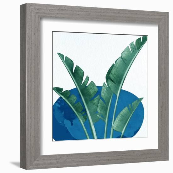 Palms On Blue 2 V2-Anne Bailey-Framed Art Print