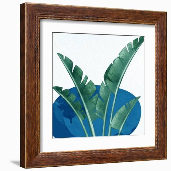 Palms On Blue 2 V2-Anne Bailey-Framed Art Print