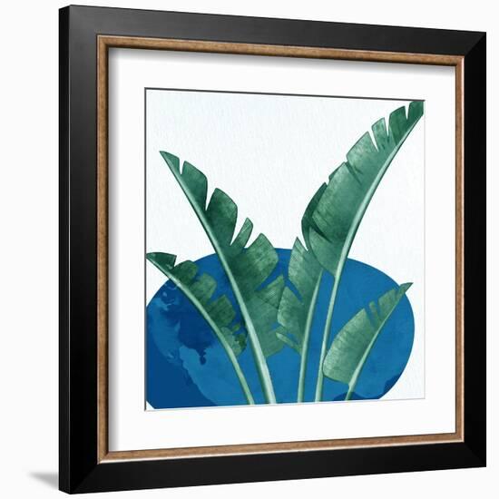 Palms On Blue 2 V2-Anne Bailey-Framed Art Print