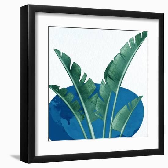 Palms On Blue 2 V2-Anne Bailey-Framed Art Print