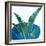 Palms On Blue 2 V2-Anne Bailey-Framed Art Print