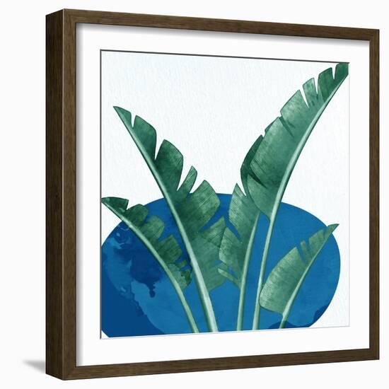 Palms On Blue 2 V2-Anne Bailey-Framed Art Print