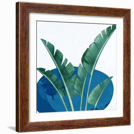 Palms On Blue 2 V2-Anne Bailey-Framed Art Print