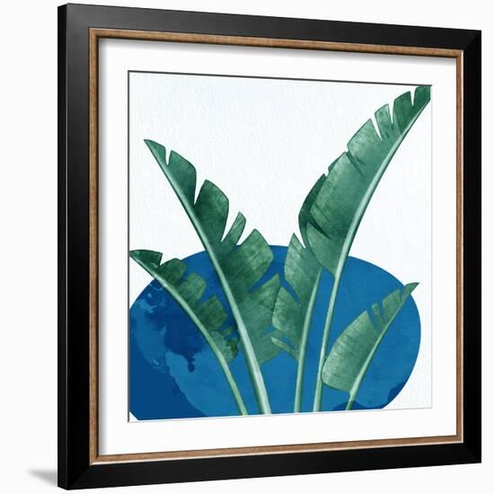 Palms On Blue 2 V2-Anne Bailey-Framed Art Print