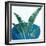 Palms On Blue 2 V2-Anne Bailey-Framed Art Print