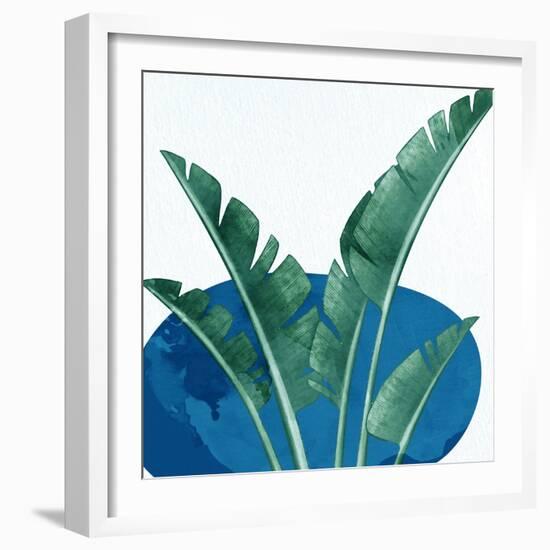 Palms On Blue 2 V2-Anne Bailey-Framed Art Print