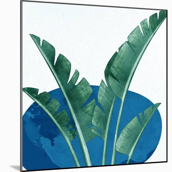 Palms On Blue 2 V2-Anne Bailey-Mounted Art Print