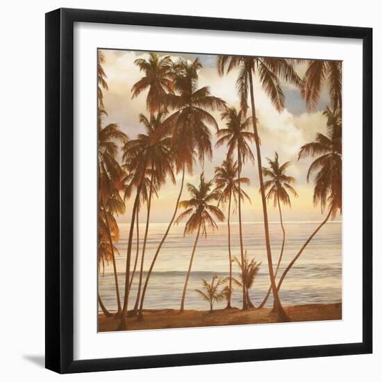 Palms on the Water I-John Seba-Framed Art Print