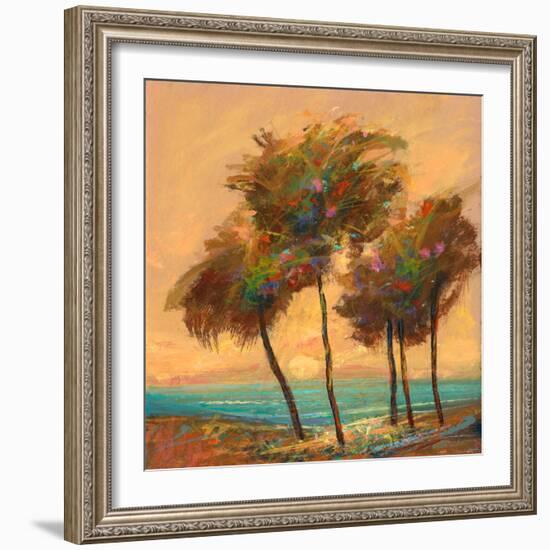 Palms Setting Sun-Michael Tienhaara-Framed Art Print