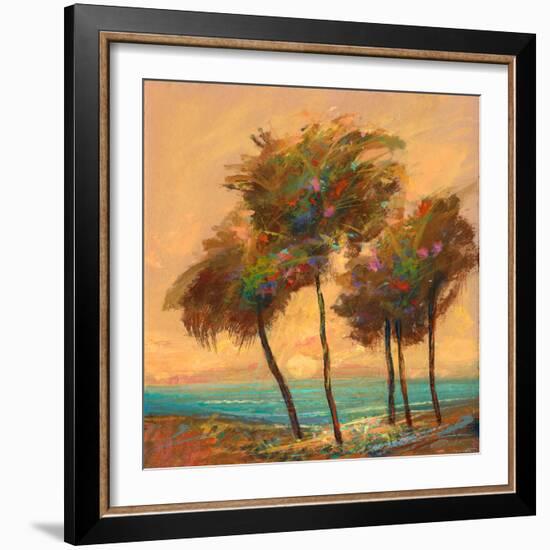 Palms Setting Sun-Michael Tienhaara-Framed Art Print