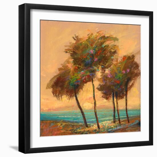 Palms Setting Sun-Michael Tienhaara-Framed Art Print