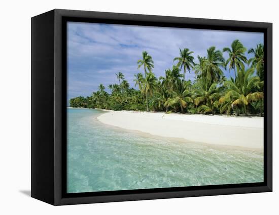 Palms, White Sand and Turquoise Water, One Foot Island, Aitutaki, Cook Islands, South Pacific-Dominic Webster-Framed Premier Image Canvas