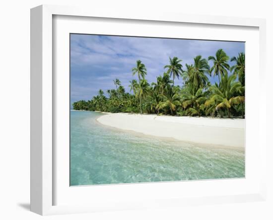 Palms, White Sand and Turquoise Water, One Foot Island, Aitutaki, Cook Islands, South Pacific-Dominic Webster-Framed Photographic Print