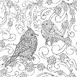 Fantasy Bird. Black White Hand Drawn Doodle Animal. Ethnic Patterned Vector Illustration. African,-Palomita-Art Print