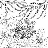 Birds Coloring Page. Animals. Hand Drawn Doodle. Ethnic Patterned Illustration. African, Indian, To-Palomita-Art Print