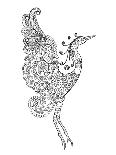 Fantasy Bird. Black White Hand Drawn Doodle Animal. Ethnic Patterned Vector Illustration. African,-Palomita-Art Print