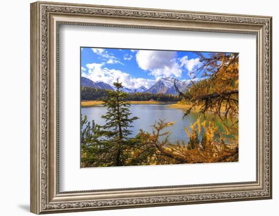 Palu Lake during autumn, Valmalenco, Valtellina, Lombardy, Italy, Europe-Francesco Bergamaschi-Framed Photographic Print