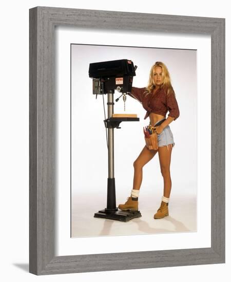 PAMELA ANDERSON. "home improvement" [1991], directed by MATT WILLIAMS.-null-Framed Photographic Print