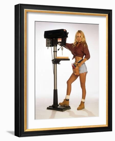 PAMELA ANDERSON. "home improvement" [1991], directed by MATT WILLIAMS.-null-Framed Photographic Print