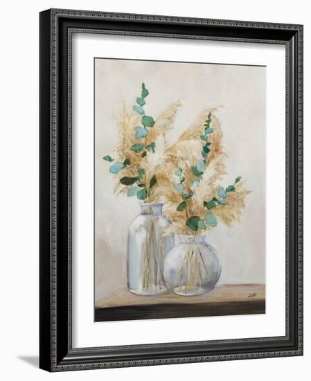 Pampas and Eucalpytus Bouquet II-Julia Purinton-Framed Art Print