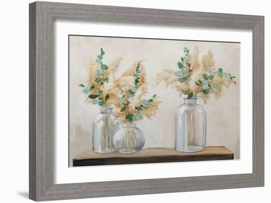 Pampas and Eucalyptus Bouquet-Julia Purinton-Framed Art Print