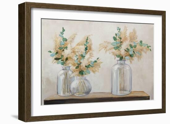 Pampas and Eucalyptus Bouquet-Julia Purinton-Framed Art Print