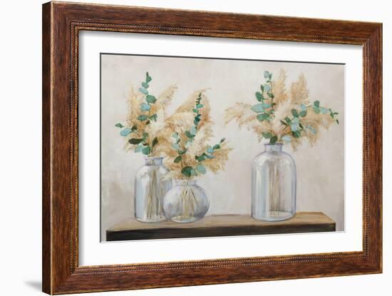 Pampas and Eucalyptus Bouquet-Julia Purinton-Framed Art Print