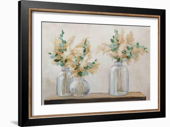 Pampas and Eucalyptus Bouquet-Julia Purinton-Framed Art Print