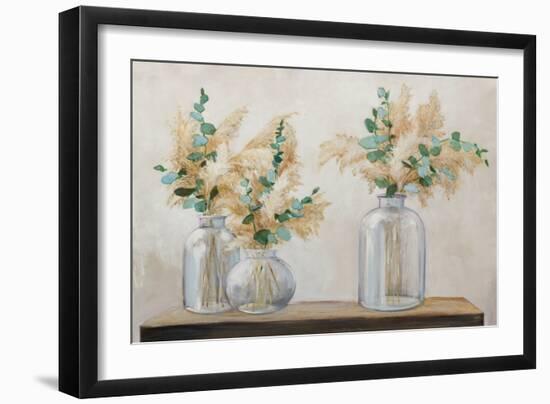 Pampas and Eucalyptus Bouquet-Julia Purinton-Framed Art Print