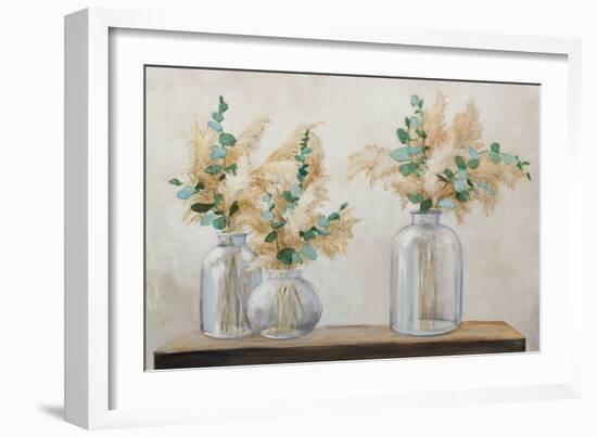 Pampas and Eucalyptus Bouquet-Julia Purinton-Framed Art Print