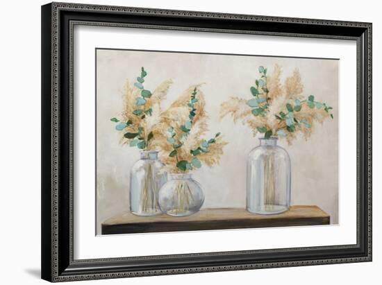 Pampas and Eucalyptus Bouquet-Julia Purinton-Framed Art Print