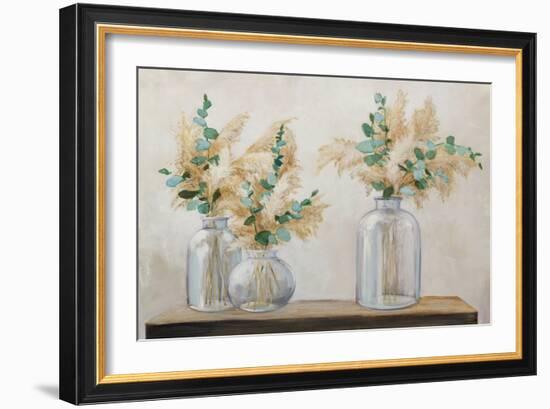 Pampas and Eucalyptus Bouquet-Julia Purinton-Framed Art Print