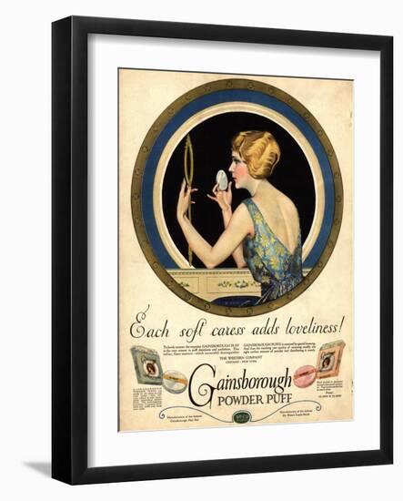 Pampering Make-Up Makeup Gainsborough Face Powder, USA, 1910-null-Framed Giclee Print