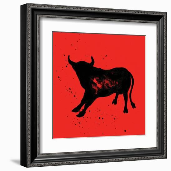 Pamplona Bull V-Rosa Mesa-Framed Art Print