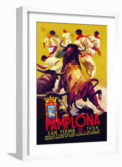 Pamplona, San Fermin-Charles Dana Gibson-Framed Art Print